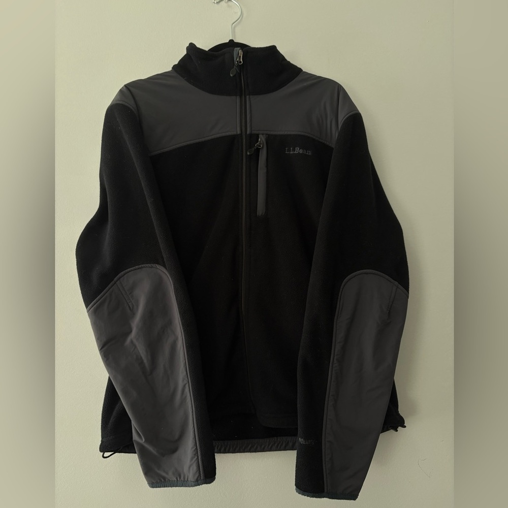 L.L. Bean Men's Black and Charcoal Performance Jacket vintage